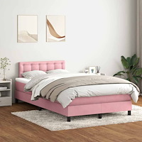 vidaXL Ramsäng med madrass rosa 120x220 cm sammet