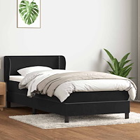 vidaXL Ramsäng med madrass svart 90x210 cm sammet