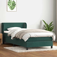 vidaXL Ramsäng med madrass mörkgrön 80x220 cm sammet