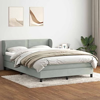 vidaXL Ramsäng med madrass ljusgrå 140x220 cm sammet