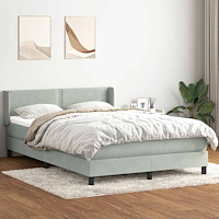 vidaXL Ramsäng med madrass ljusgrå 140x220 cm sammet