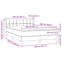 vidaXL Ramsäng med madrass ljusgrå 140x220 cm sammet