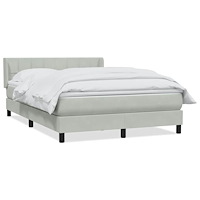 vidaXL Ramsäng med madrass ljusgrå 140x220 cm sammet