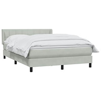 vidaXL Ramsäng med madrass ljusgrå 140x220 cm sammet