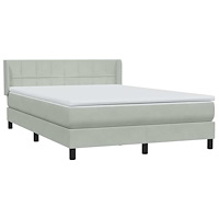 vidaXL Ramsäng med madrass ljusgrå 140x220 cm sammet