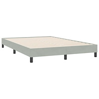 vidaXL Ramsäng med madrass ljusgrå 140x220 cm sammet