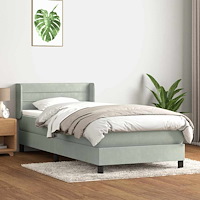vidaXL Ramsäng med madrass ljusgrå 80x210 cm sammet