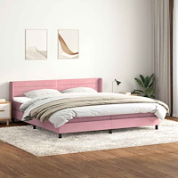 vidaXL Ramsäng med madrass rosa 200x210 cm sammet