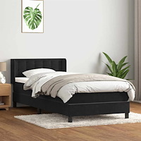 vidaXL Ramsäng med madrass svart 90x210 cm sammet