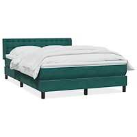 vidaXL Ramsäng med madrass mörkgrönt 140x210 cm sammet