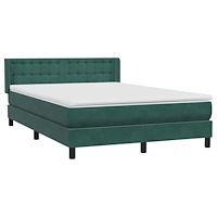 vidaXL Ramsäng med madrass mörkgrönt 140x210 cm sammet