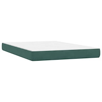 vidaXL Ramsäng med madrass mörkgrönt 140x210 cm sammet