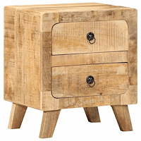 vidaXL Sängbord 40x32x46 cm massivt grovt mangoträ