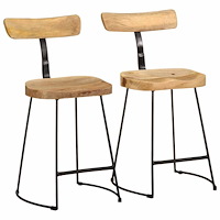 vidaXL Barstolar 2 st 49x43x79 cm mango i massivt trä