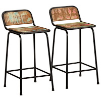 vidaXL Barstolar 2 st 46x35,5x80 cm massivt trä återvunnet