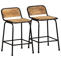 vidaXL Barstolar 2 st 46x35,5x70 cm massivt trä grov mango