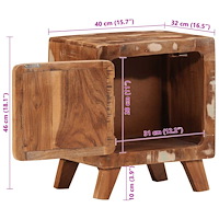 vidaXL Sängbord 2 st 40x32x46 cm massivt trä återvunnet