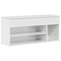 vidaXL Skobänk vit högglans 102x30,5x45 cm konstruerat trä