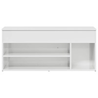vidaXL Skobänk vit högglans 102x30,5x45 cm konstruerat trä