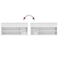vidaXL Skobänk vit högglans 102x30,5x45 cm konstruerat trä