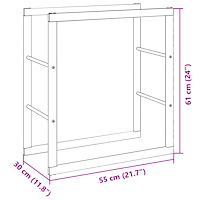 vidaXL Vedställ svart 55x30x61 cm stål