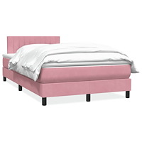 vidaXL Ramsäng med madrass rosa 120x220 cm sammet