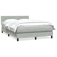 vidaXL Ramsäng med madrass ljusgrå 140x220 cm sammet
