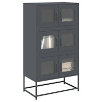 vidaXL Highboard antracit 68x39x123 cm stål