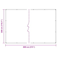 vidaXL Växtskydd med öljetter 3x8 m PVC