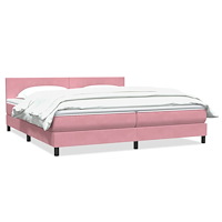 vidaXL Ramsäng med madrass rosa 200x210 cm sammet