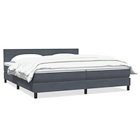 vidaXL Resårsäng med madrass mörkgrå 180x220 cm sammet