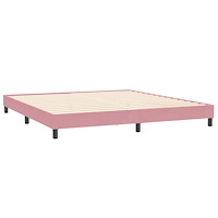 vidaXL Resårsäng med madrass rosa 180x220 cm sammet