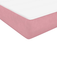 vidaXL Resårsäng med madrass rosa 180x220 cm sammet
