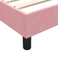 vidaXL Resårsäng med madrass rosa 180x220 cm sammet