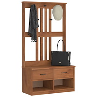vidaXL Hallträd SANDNES 87x40x159,5cm massiv träfuru