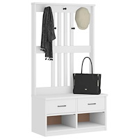 vidaXL Hallträd SANDNES vit 87x40x159,5cm massiv träfuru