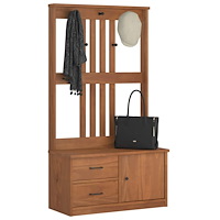 vidaXL Hallträd SANDNES 87x40x159,5cm massiv träfuru