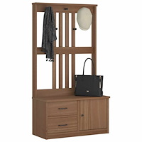 vidaXL Hallträd SANDNES 87x40x159,5cm massiv träfuru