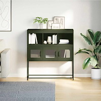 vidaXL Sidoskåp olivgrön 100,5x39x107 cm kallvalsat stål