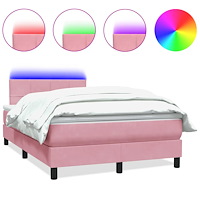 vidaXL Ramsäng med madrass rosa 120x220 cm sammet