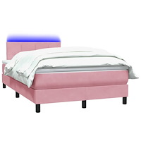 vidaXL Ramsäng med madrass rosa 120x220 cm sammet
