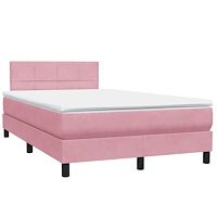vidaXL Ramsäng med madrass rosa 120x220 cm sammet