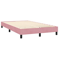 vidaXL Ramsäng med madrass rosa 120x220 cm sammet