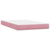 vidaXL Ramsäng med madrass rosa 120x220 cm sammet