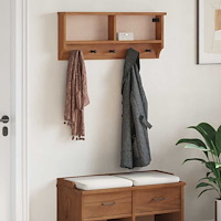 vidaXL Vägghängd klädhängare SANDNES 87x12x35 cm massiv trä furu
