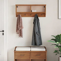 vidaXL Vägghängd klädhängare SANDNES 87x12x35 cm massiv trä furu