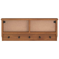 vidaXL Vägghängd klädhängare SANDNES 87x12x35 cm massiv trä furu