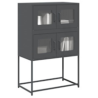 vidaXL Highboard antracit 68x39x107 cm stål