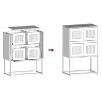 vidaXL Highboard olivgrön 68x39x107 cm stål