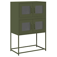 vidaXL Highboard olivgrön 68x39x107 cm stål
